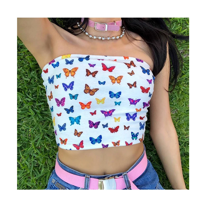 7030 Bottoming tube top women 2020 summer slim butterfly print sleeveless top crop top
7030 Bottoming tube top women 2020 summer slim butterfly print sleeveless top crop top