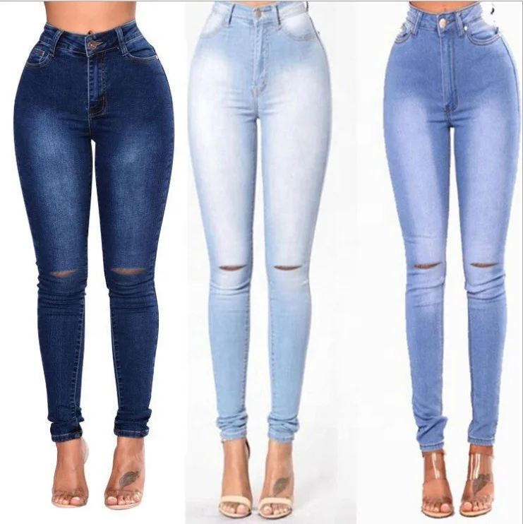Fashion Women High Waist Denim Knee Hole Pencil Trousers Stretch Jeans Skinny Pants, Blue jeans
Fashion Women High Waist Denim Knee Hole Pencil Trousers Stretch Jeans Skinny Pants, Blue jeans