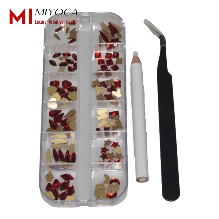MIYOCA 12 Cells Box Crystal AB 3D Nail Art Rhinestones Set Shiny Flatback Round & Multi-Shape Glass Diamonds with Pickup Tools
MIYOCA 12 Cells Box Crystal AB 3D Nail Art Rhinestones Set Shiny Flatback Round & Multi-Shape Glass Diamonds with Pickup Tools