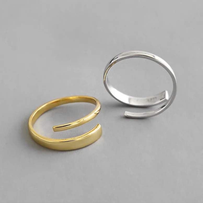 925 Sterling Silver Ring Simple Double-Layer Ring Open Adjustable Rings For Women, Silver gold
925 Sterling Silver Ring Simple Double-Layer Ring Open Adjustable Rings For Women, Silver gold