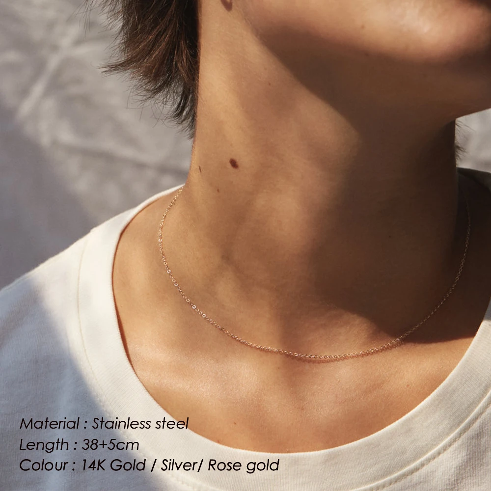 Hot Sale Original Color Stainless Steel Chain Necklace Commuting Style Necklace Chains for Jewelry Making, Gold/silver/rose gold
Hot Sale Original Color Stainless Steel Chain Necklace Commuting Style Necklace Chains for Jewelry Making, Gold/silver/rose gold