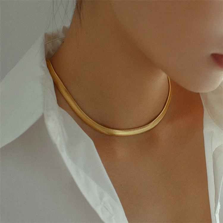 Fashion simple personalized overlapping wide version snake bone chain necklace for women A1
Fashion simple personalized overlapping wide version snake bone chain necklace for women A1