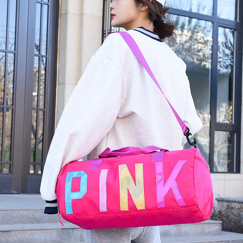 21Colors Fashion Pink Letter Printed Travel Bag Sports Fitness Yoga Bag Portable Shoulder Bag, As pictures
21Colors Fashion Pink Letter Printed Travel Bag Sports Fitness Yoga Bag Portable Shoulder Bag, As pictures