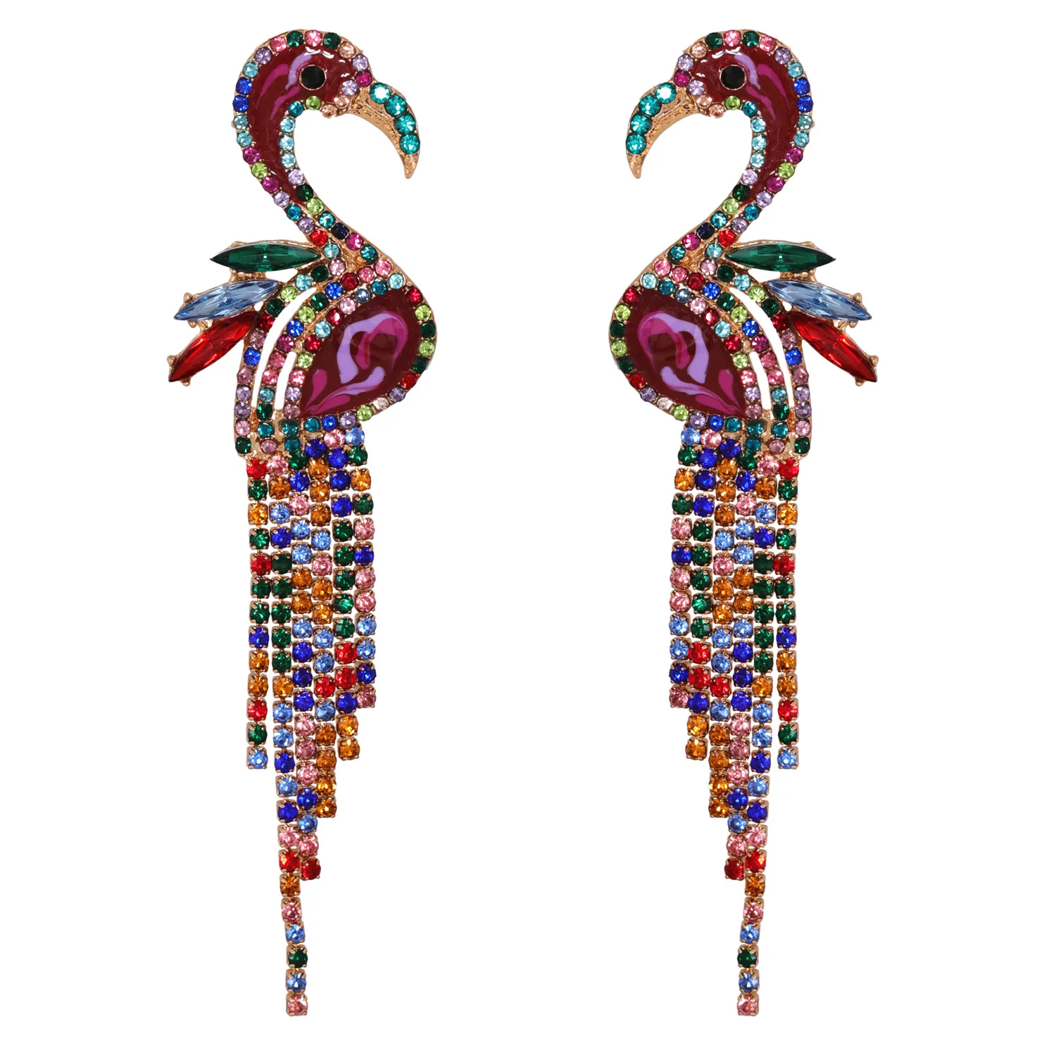 Personality exaggerated flamingo earrings full of diamond temperament tassel simple wild earrings
Personality exaggerated flamingo earrings full of diamond temperament tassel simple wild earrings