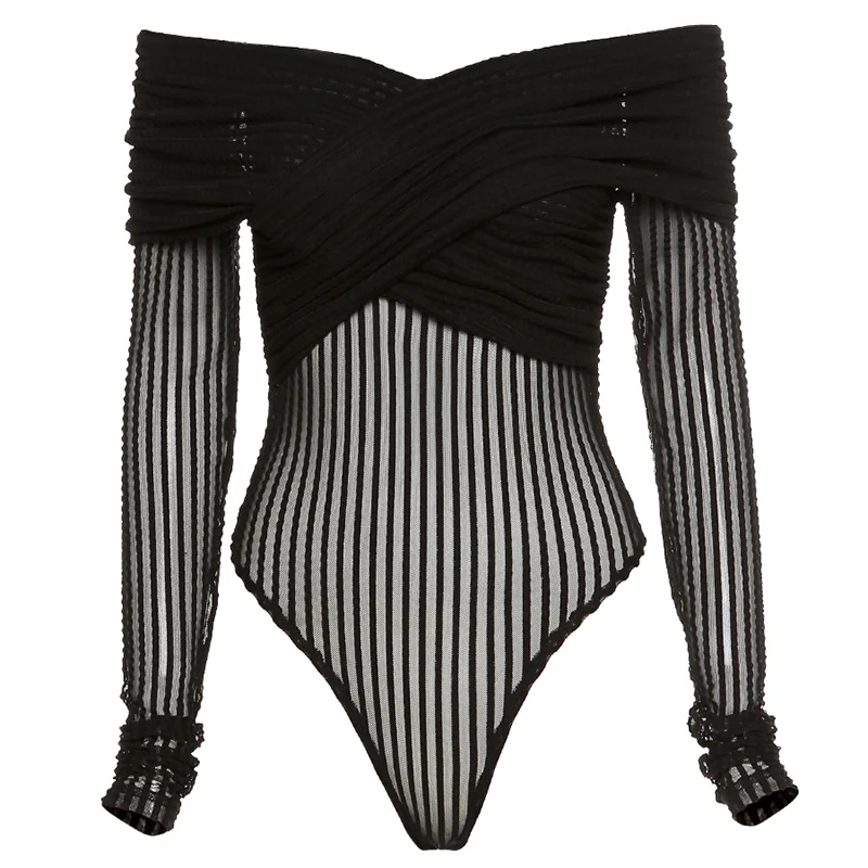 2021 Spring Bodysuit Off Shoulder See Through Bodysuit Sexy Long Sleeve Bodysuit For Women
2021 Spring Bodysuit Off Shoulder See Through Bodysuit Sexy Long Sleeve Bodysuit For Women