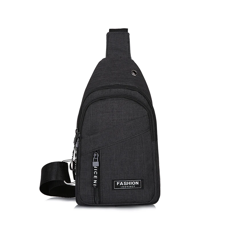 Hot sell cheap waterproof chest bag for men custom logo sling bag with headphone jack, Black blue gray
Hot sell cheap waterproof chest bag for men custom logo sling bag with headphone jack, Black blue gray