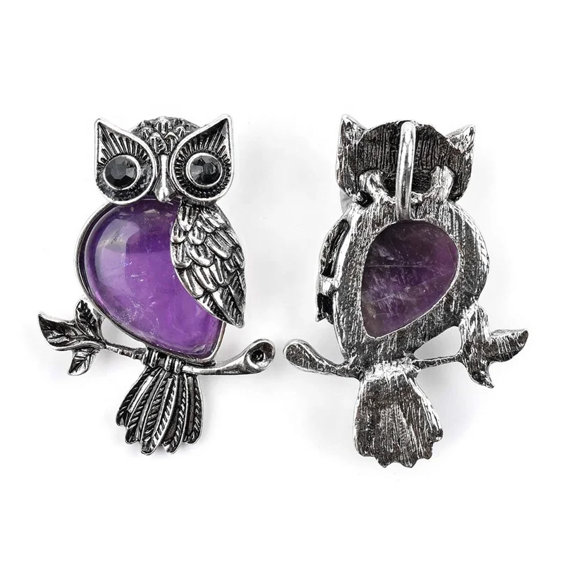 Wholesale natural crystal stone owl pendant necklace amethyst rose quartz owl pendant fashion gemstone jewelry
Wholesale natural crystal stone owl pendant necklace amethyst rose quartz owl pendant fashion gemstone jewelry