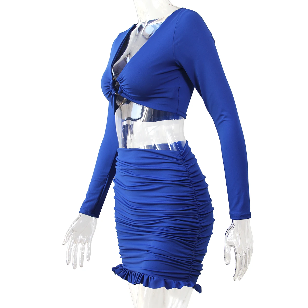 Famous party club dresses crop top two piece pleated ruffle HEM blue young lady dress
Famous party club dresses crop top two piece pleated ruffle HEM blue young lady dress