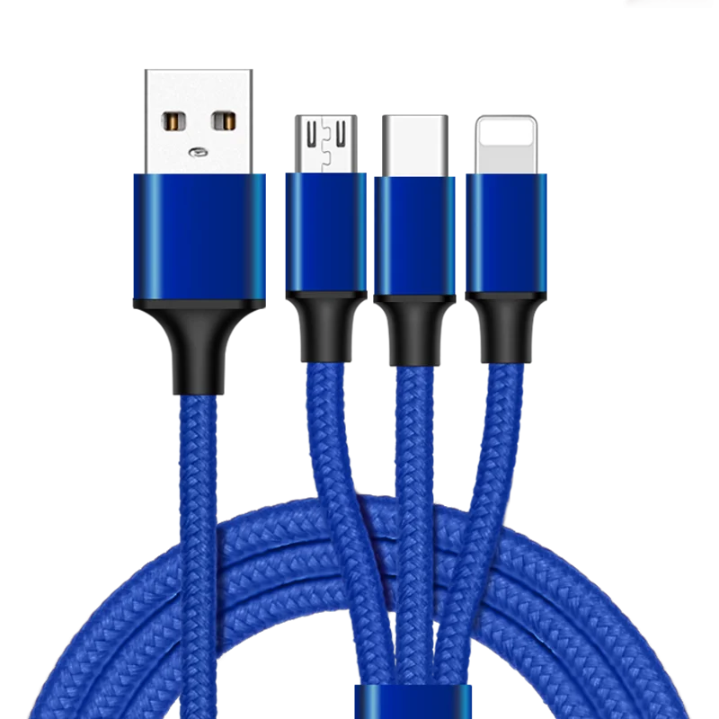 Factory wholesale 3 in 1 cable 5V2.1A micro usb cable for adroid charger cable - ANKUX.COM