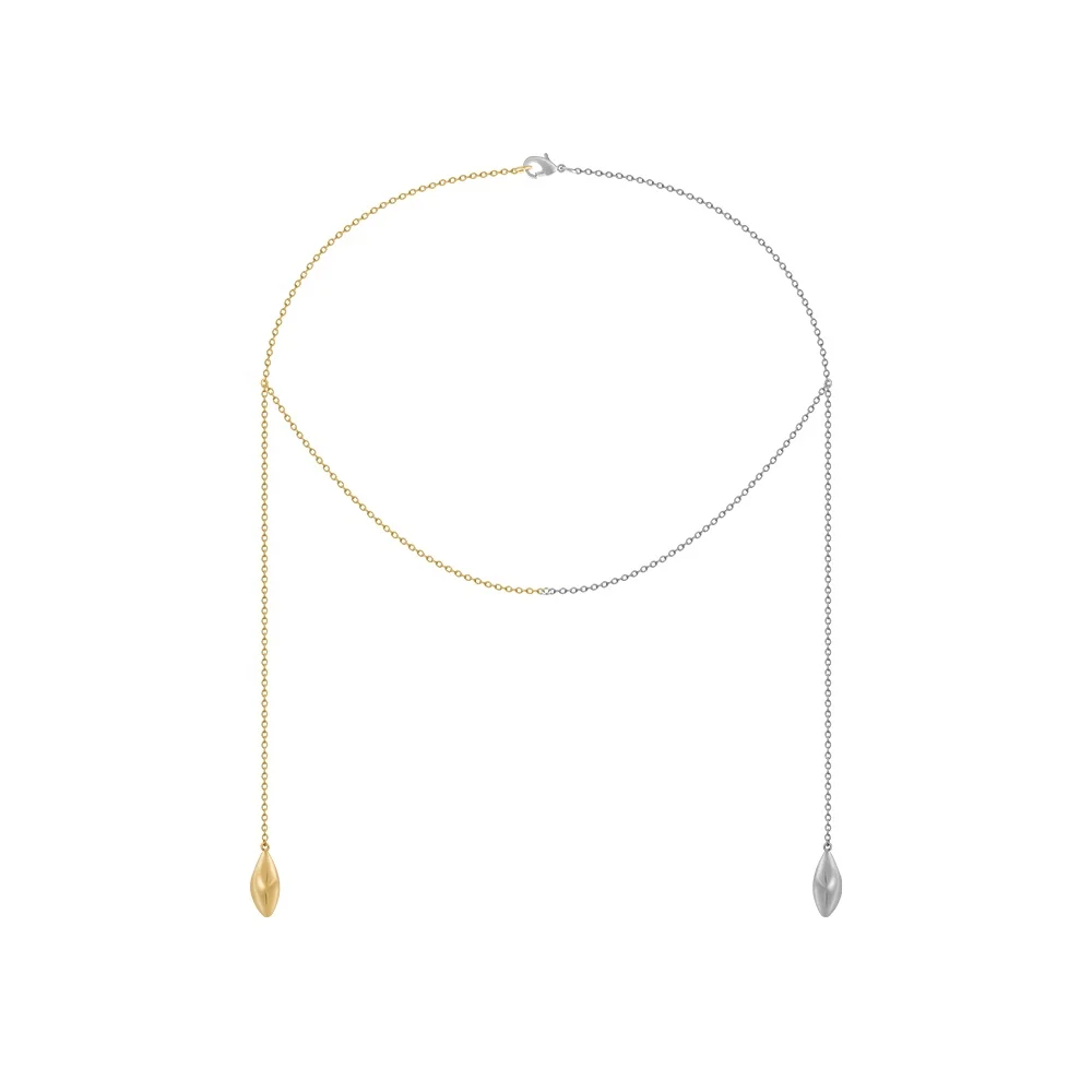 Original Design 18K Gold Plated Brass Jewelry Mixed Two Color Chain Irregular Water Drop Pendant For Woman Necklace P233400
Original Design 18K Gold Plated Brass Jewelry Mixed Two Color Chain Irregular Water Drop Pendant For Woman Necklace P233400