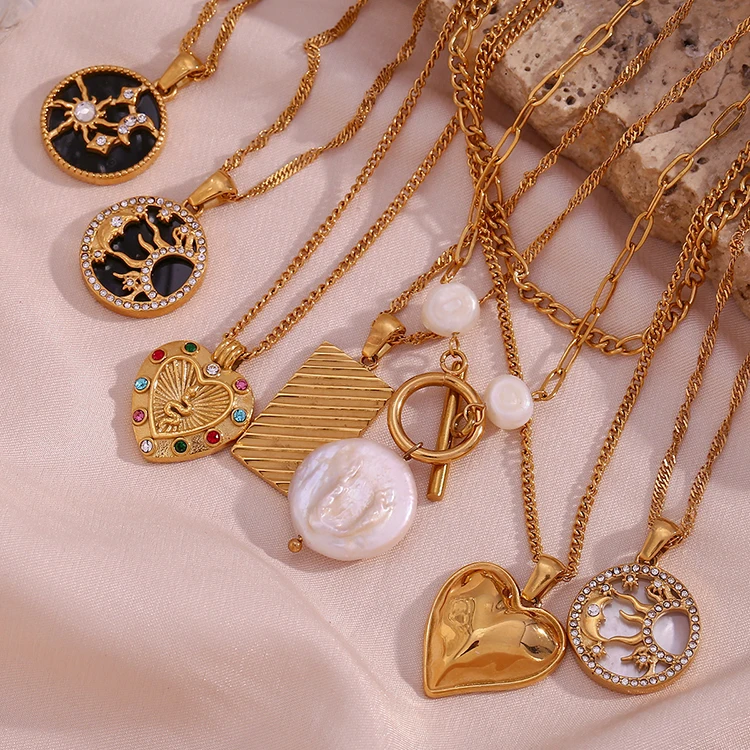 G2084 2023 New Jewelry Choker Necklaces Star Heart Pearl 18K Gold PVD Stainless Steel Pendant Necklace Jewelry For Woman
G2084 2023 New Jewelry Choker Necklaces Star Heart Pearl 18K Gold PVD Stainless Steel Pendant Necklace Jewelry For Woman