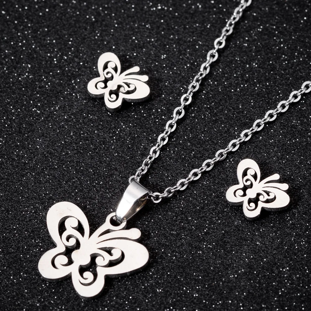 Butterfly hollow out Jewelry Sets Stainless Steel Necklace&Earrings Women Fashion Jewelry, As the picture
Butterfly hollow out Jewelry Sets Stainless Steel Necklace&Earrings Women Fashion Jewelry, As the picture
