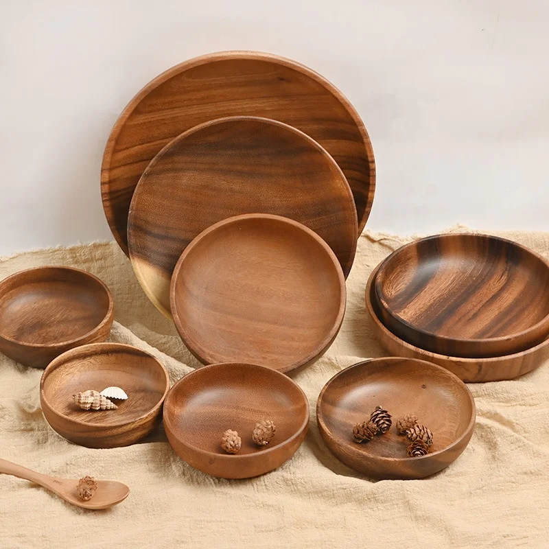 Japanese wooden dish acacia bowl shallow mouth children's solid tableware household salad bowl combination custom wholesale, Natural wood color
Japanese wooden dish acacia bowl shallow mouth children's solid tableware household salad bowl combination custom wholesale, Natural wood color