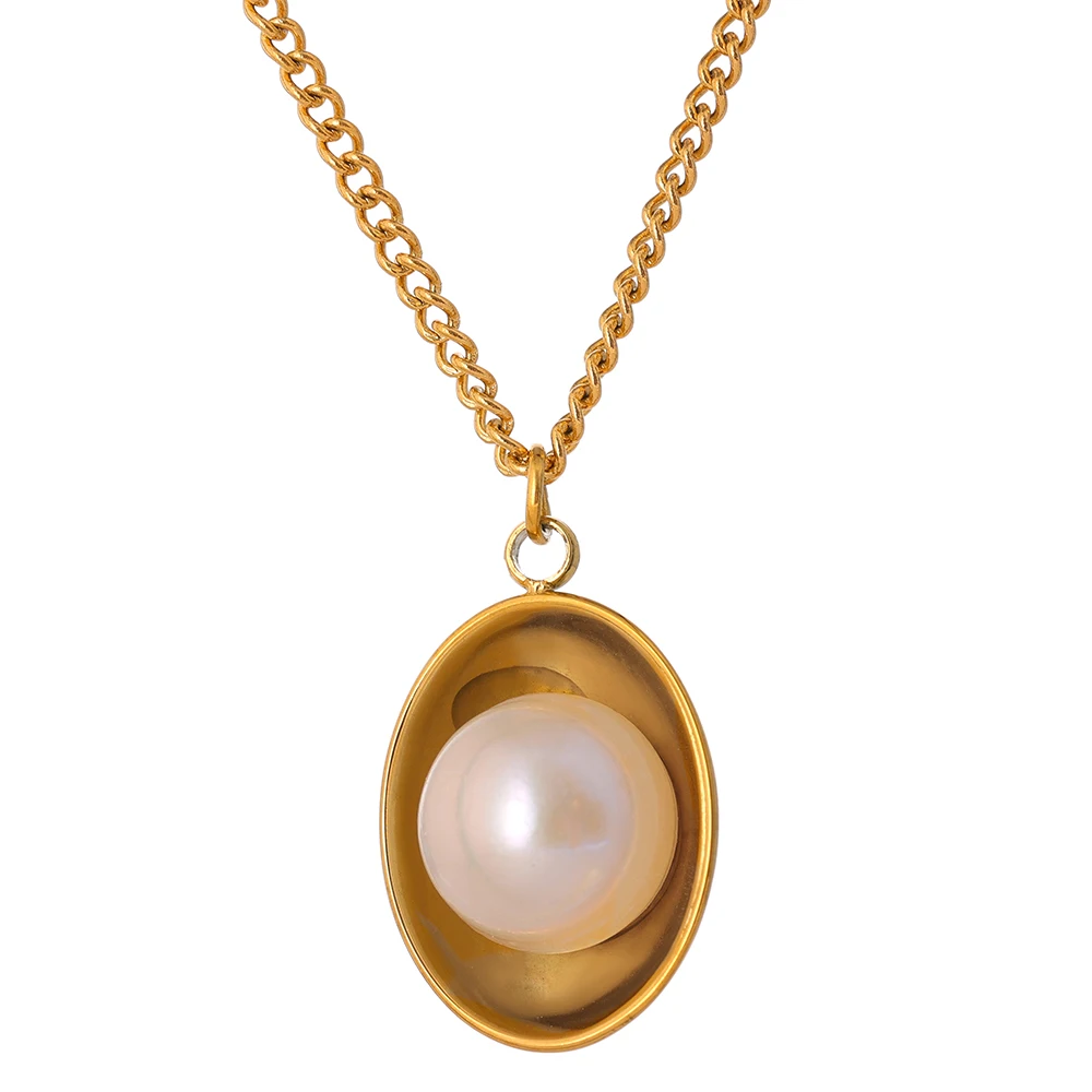 Yhpup Trendy Jewelry for Women Stainless Steel Chain Necklace Natural Freshwater Pearl Pendant Necklace
Yhpup Trendy Jewelry for Women Stainless Steel Chain Necklace Natural Freshwater Pearl Pendant Necklace