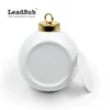Leadsub White smooth surface top hanging ceramic christmas sublimation blank porcelain ornaments ball