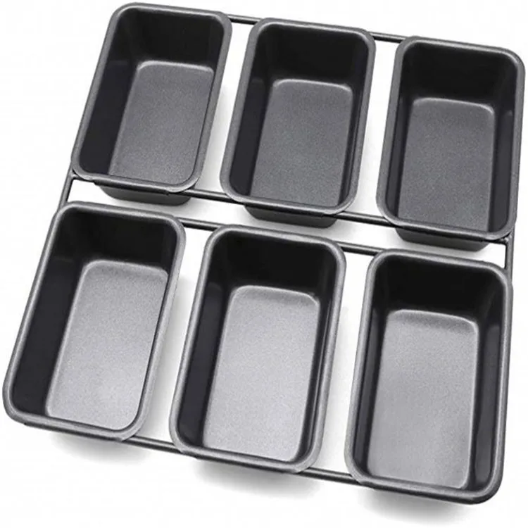 lack Non-stick 6-cavity Linking Mini Loaf Pan Cake Pan