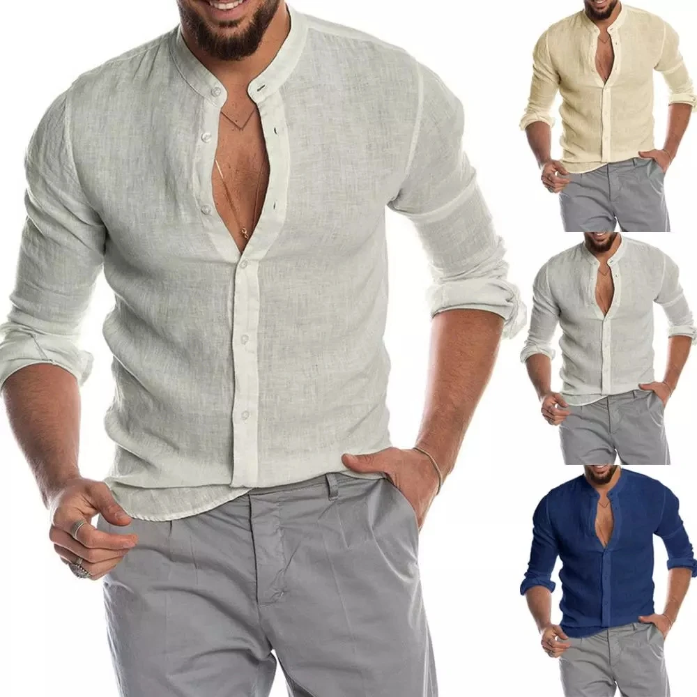 2021 New Men's Casual Blouse Cotton Linen Shirt Loose Tops Long Sleeve Tee Shirt Spring Autumn Summer Casual Handsome Men Shirt., Picture shown
2021 New Men's Casual Blouse Cotton Linen Shirt Loose Tops Long Sleeve Tee Shirt Spring Autumn Summer Casual Handsome Men Shirt., Picture shown