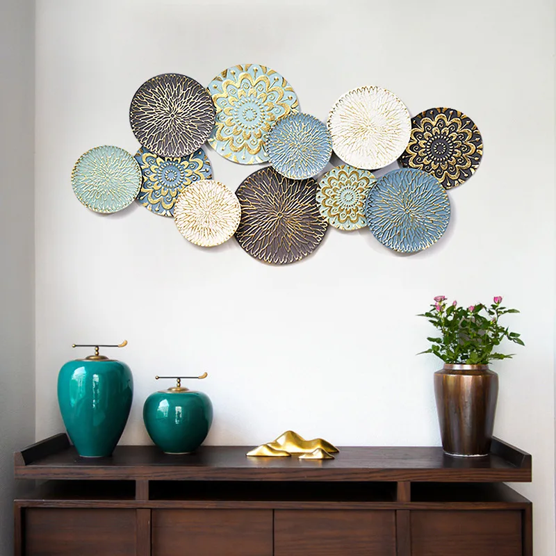 Iron metope round wall hanging TV background wall adornment porch living room wall adornment, As photo
Iron metope round wall hanging TV background wall adornment porch living room wall adornment, As photo