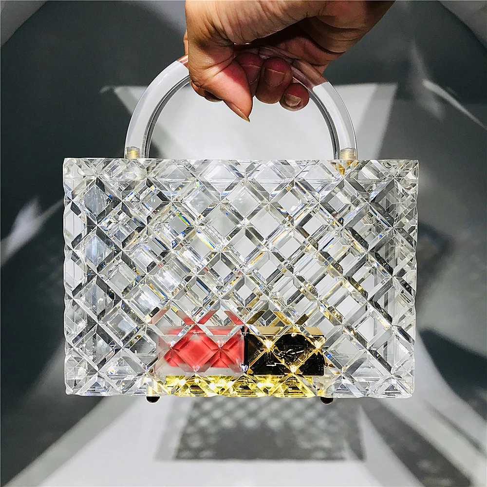 Handmade Clear Acrylic Handbag Thick Crystal Acrylic Clutch for party, As the picture showm
Handmade Clear Acrylic Handbag Thick Crystal Acrylic Clutch for party, As the picture showm