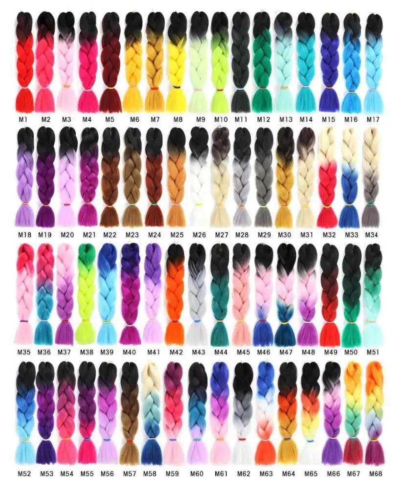 24 100g Xpression Synethtic Hair For Braids Ombre Jumbo Braiding