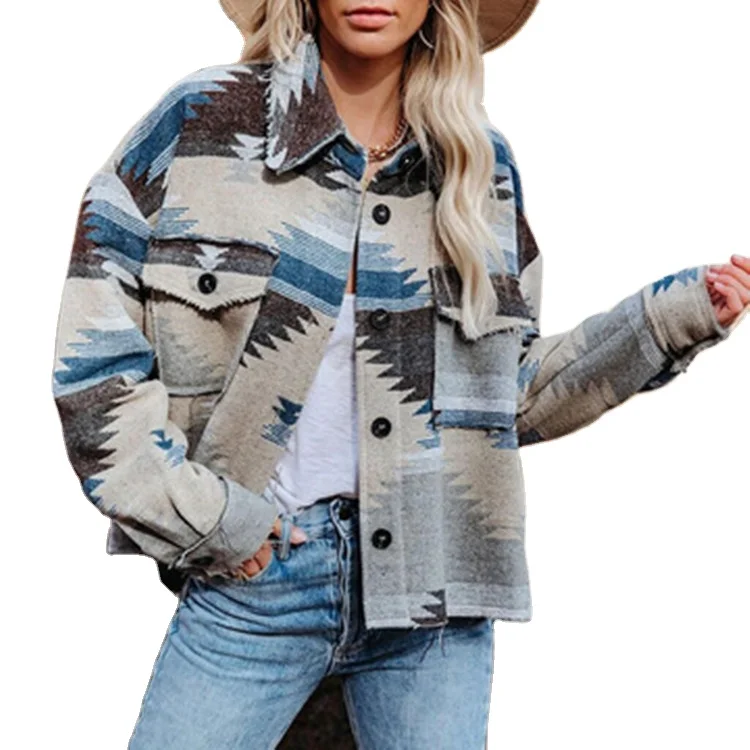 2021 Hot Selling Double-faced Woolen Custom Aztec Print Jackets Women's Printed Lapel Fashion Jacket, 3 colors
2021 Hot Selling Double-faced Woolen Custom Aztec Print Jackets Women's Printed Lapel Fashion Jacket, 3 colors