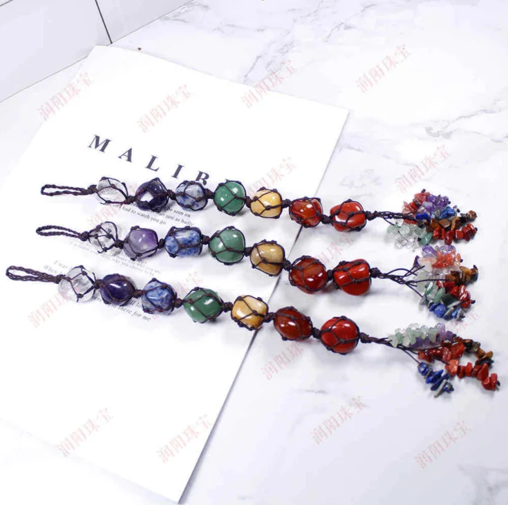 Spiritual healing stone tumbled stone Car pendant 7 chakra pendant quartz crystal crafts
Spiritual healing stone tumbled stone Car pendant 7 chakra pendant quartz crystal crafts