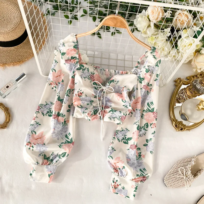 Coldker 2021 Hot Sale Spring women Square Collar Bandage Ruched Puff Sleeve Long Sleeve FLoral Chiffon Blouse Crop Top, Picture color
Coldker 2021 Hot Sale Spring women Square Collar Bandage Ruched Puff Sleeve Long Sleeve FLoral Chiffon Blouse Crop Top, Picture color