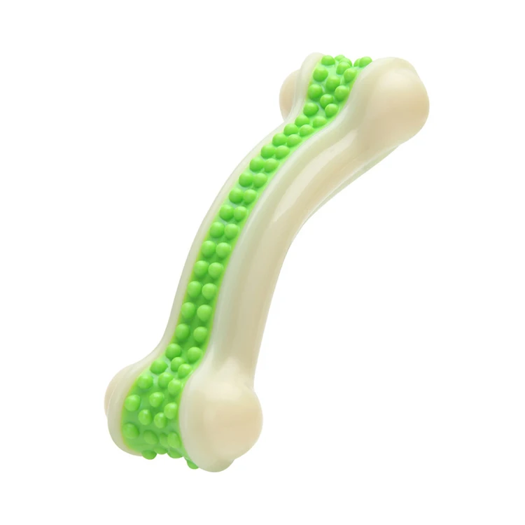 Durable dog chew toy middle size nylon rubber curved bone toys reduce anxiety and boredom for dog, Picture shows
Durable dog chew toy middle size nylon rubber curved bone toys reduce anxiety and boredom for dog, Picture shows