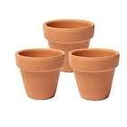 Small Plant Pot 3pcs Brown Clay Small Terracotta Plant Flower Pot