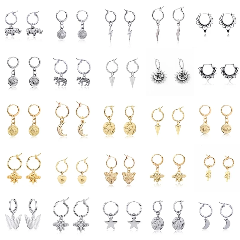 Stainless Steel Moon Map Hoop Earrings Cute Butterfly Horse Animal Circle Kids Earrings Jewelry Gift For Women, Picture shows
Stainless Steel Moon Map Hoop Earrings Cute Butterfly Horse Animal Circle Kids Earrings Jewelry Gift For Women, Picture shows
