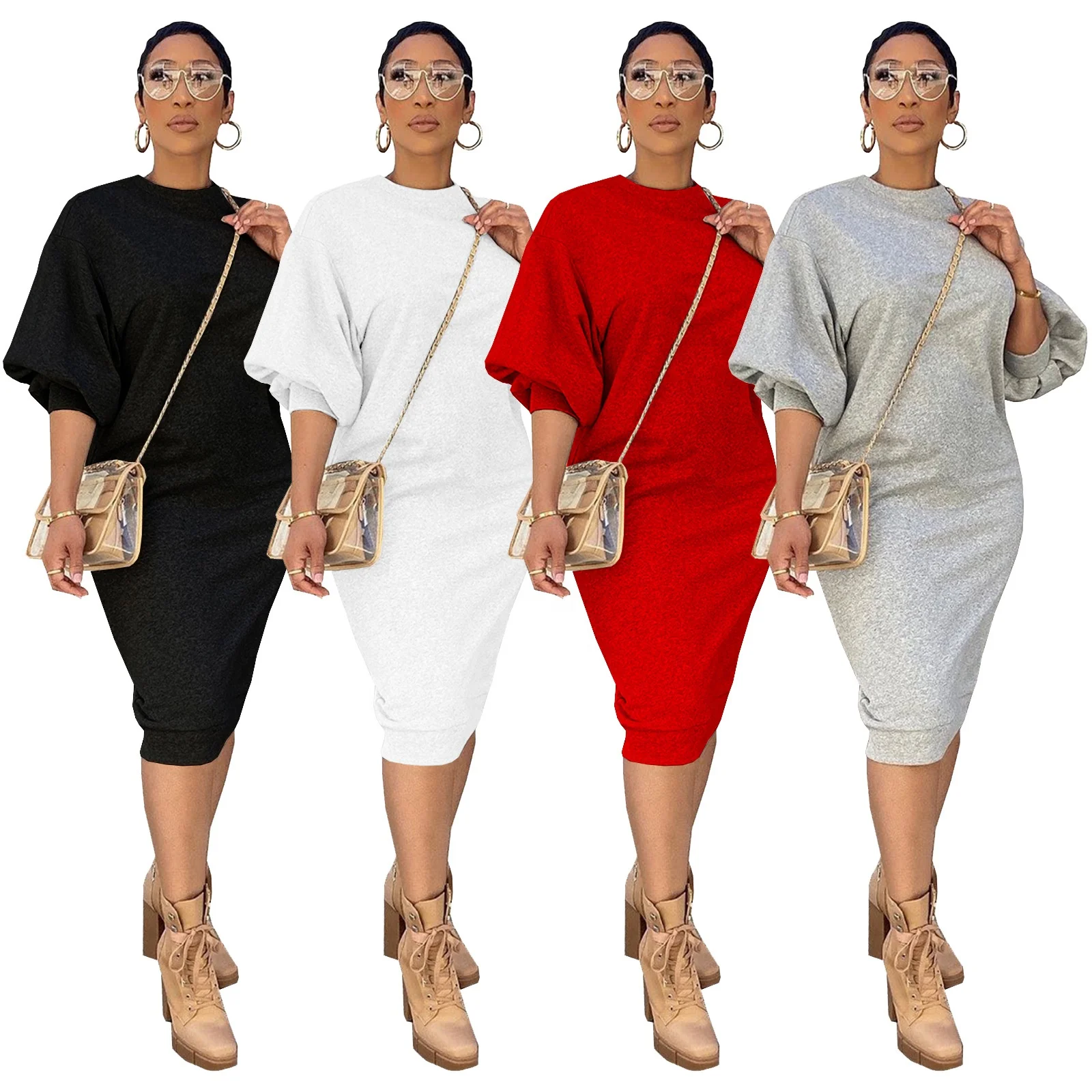 D10031 Best selling loose women fall clothing long sleeve shirt dress solid color o neck simple ladies dress casual
D10031 Best selling loose women fall clothing long sleeve shirt dress solid color o neck simple ladies dress casual