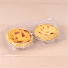 Plastic Blister 2 Compartment Food Container for Egg Tart