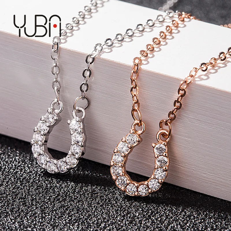 Fashionable ZIRCON Rose Gold Silver Plated S925 silver U-shaped horseshoe Charm Pendant Necklace Jewelry Women's, Silver color
Fashionable ZIRCON Rose Gold Silver Plated S925 silver U-shaped horseshoe Charm Pendant Necklace Jewelry Women's, Silver color