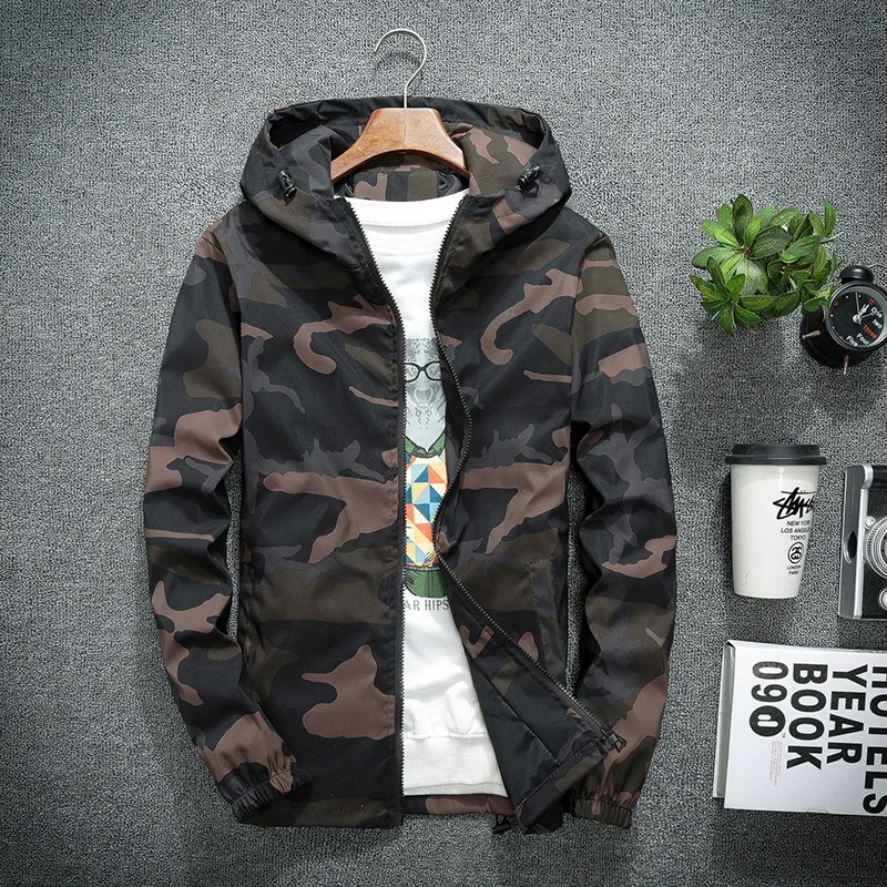 Camouflage Windbreaker Jacket Men Male Fall Sport Outdoor Jacket, Black /gray/brown
Camouflage Windbreaker Jacket Men Male Fall Sport Outdoor Jacket, Black /gray/brown