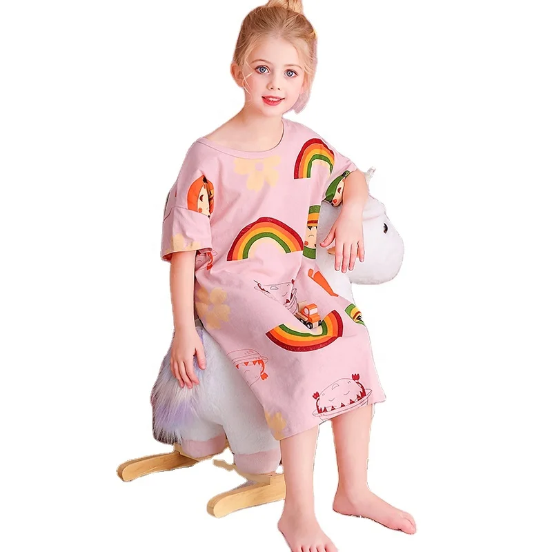 Good Quality Night Wear Cute Little Girls Pajama Home Wear Combed Cotton Onesie Kids Evening Skirt Short Sleeve Night Dress, 5 colors
Good Quality Night Wear Cute Little Girls Pajama Home Wear Combed Cotton Onesie Kids Evening Skirt Short Sleeve Night Dress, 5 colors