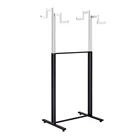 Rolling 4 Way Display Clothing Rack Industrial Stand