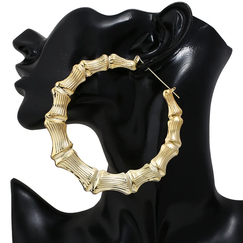 Statement Golden Big Oversized Bamboo Circle Hoop Earrings For Women Geometric Love Heart Street Style Earrings Classic Jewelry, As shown
Statement Golden Big Oversized Bamboo Circle Hoop Earrings For Women Geometric Love Heart Street Style Earrings Classic Jewelry, As shown