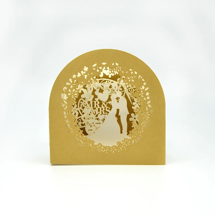 hot selling laser cut 3d pop up wedding card