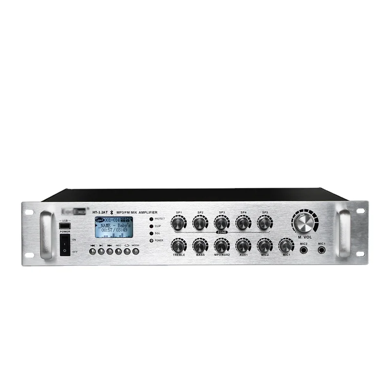 

PA Amplifier 120W HT-1.2AT Professional Audio Power Amplifiers Bluetooths 5 Channel
