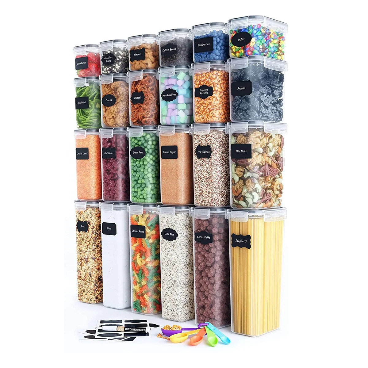 24 pcs Pantry Storage Containers Transparent Sealed Storage Box Kitchen Food Container With 4 Side Lids
24 pcs Pantry Storage Containers Transparent Sealed Storage Box Kitchen Food Container With 4 Side Lids