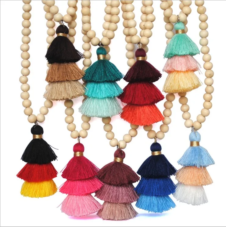 Natural wooden beads hot selling jewelry national wind long color three layers tassel wheat necklace
Natural wooden beads hot selling jewelry national wind long color three layers tassel wheat necklace