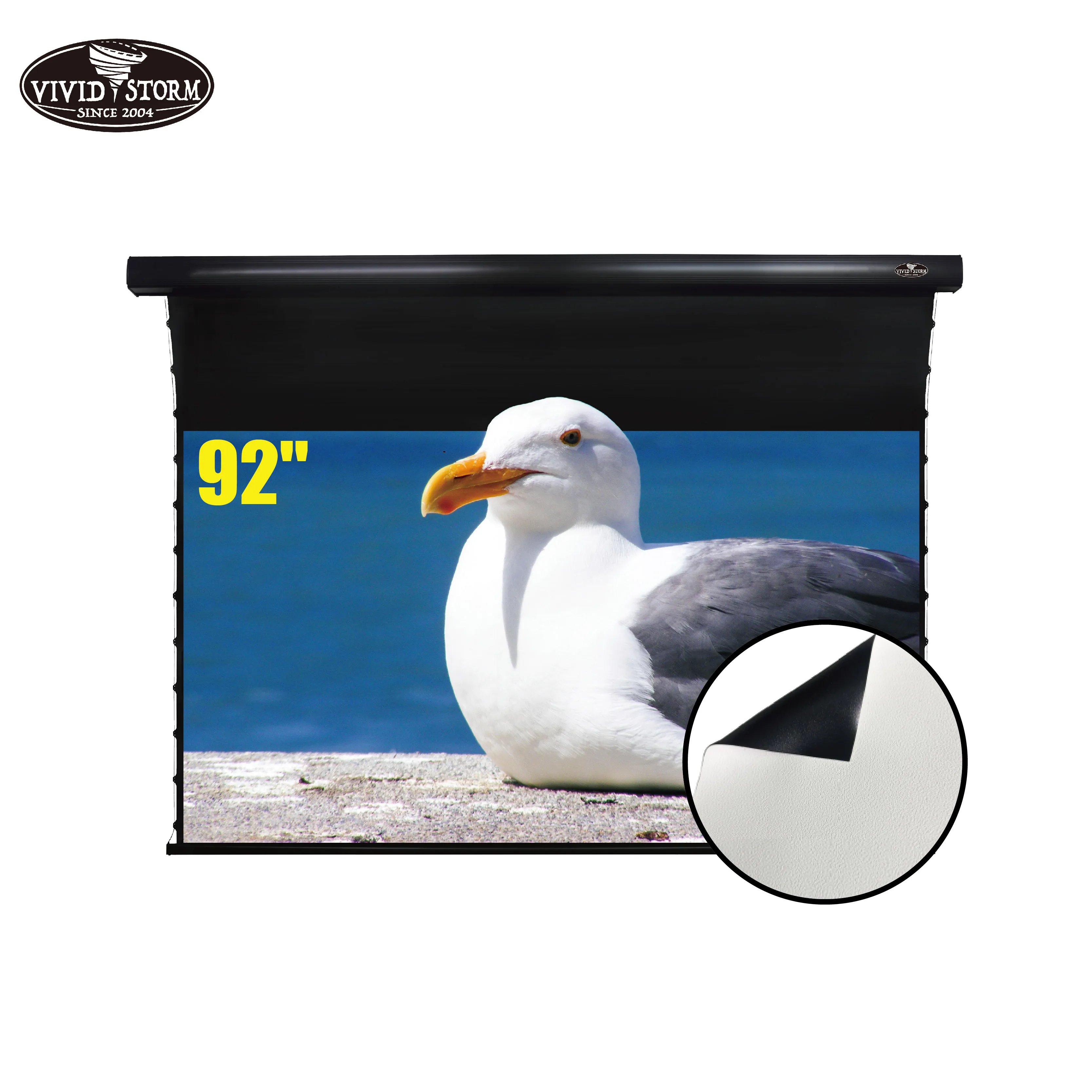 VIVIDSTORM 92inch Slimline motorized tension Pull Down Screen with Cinema White Screen Material HD 4K normal throw projector
VIVIDSTORM 92inch Slimline motorized tension Pull Down Screen with Cinema White Screen Material HD 4K normal throw projector