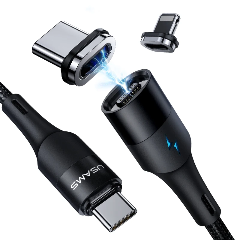 USAMS Hot Sales 360 Rotation magnetic charge cable 360 phone accessories usb cable magnetic charger fast charging, Black/blue
USAMS Hot Sales 360 Rotation magnetic charge cable 360 phone accessories usb cable magnetic charger fast charging, Black/blue