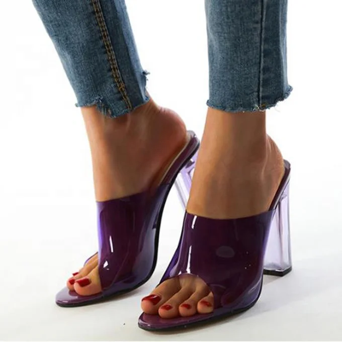 Slip on Transparent Heel Women Slippers Dress Shoes Summer Fashion Lady Open Toe Chunky Heel Sandals Purple Casual Slippers, Purple,orange,transparent
Slip on Transparent Heel Women Slippers Dress Shoes Summer Fashion Lady Open Toe Chunky Heel Sandals Purple Casual Slippers, Purple,orange,transparent