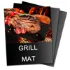customized fireproof charcoal teflon ptfe non-stick bbq grill mat cooking sheet oven liner