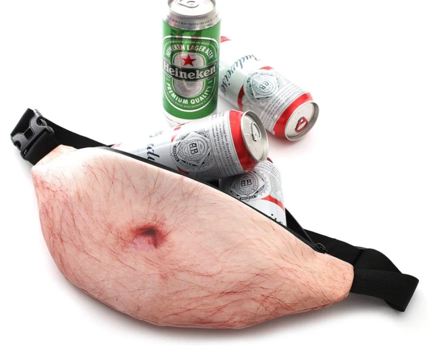 Dad Bag Funny Gifts-3D Men Beer Belly Waist Packs,Waist Pocket Funny Gag Gifts for Christmas, White Elephant Gift Exchange, Black 
Dad Bag Funny Gifts-3D Men Beer Belly Waist Packs,Waist Pocket Funny Gag Gifts for Christmas, White Elephant Gift Exchange, Black