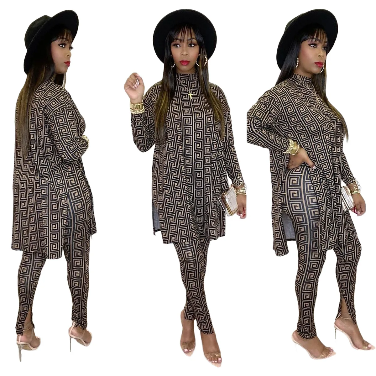 Fashion printing long sleeve T-shirt plus size two piece pants set pants ladies knit womens 2 piece outfits
Fashion printing long sleeve T-shirt plus size two piece pants set pants ladies knit womens 2 piece outfits