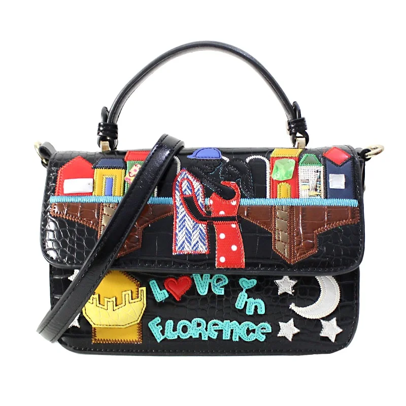 Handmade Embroidery Creative fashion colorful Embroidery Handbag Crocodile pattern PU Contract color combination
Handmade Embroidery Creative fashion colorful Embroidery Handbag Crocodile pattern PU Contract color combination