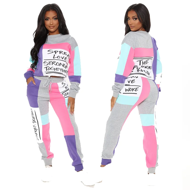 Women Set Outfits Long Sleeve Color Panels Tracksuit Sportswear Printed Sweatshirt+Pant Two Piece Set, Available
Women Set Outfits Long Sleeve Color Panels Tracksuit Sportswear Printed Sweatshirt+Pant Two Piece Set, Available
