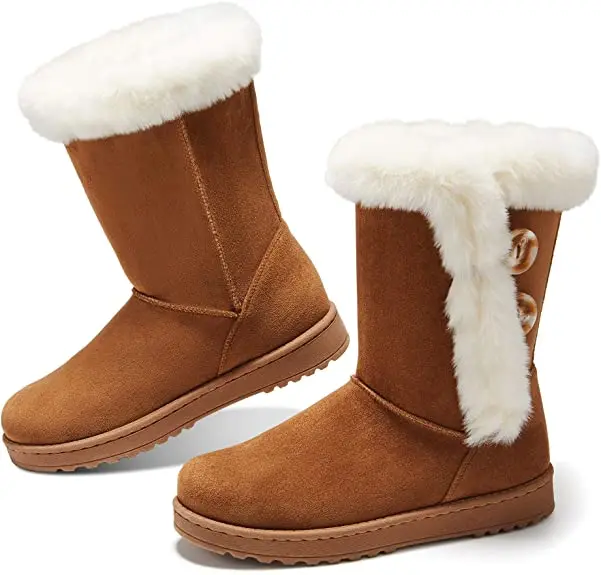 Women's Wint Snow Boots Short Mid Calf Fashion Boots Art Resin Button Faux Suede Boots for Women
Women's Wint Snow Boots Short Mid Calf Fashion Boots Art Resin Button Faux Suede Boots for Women